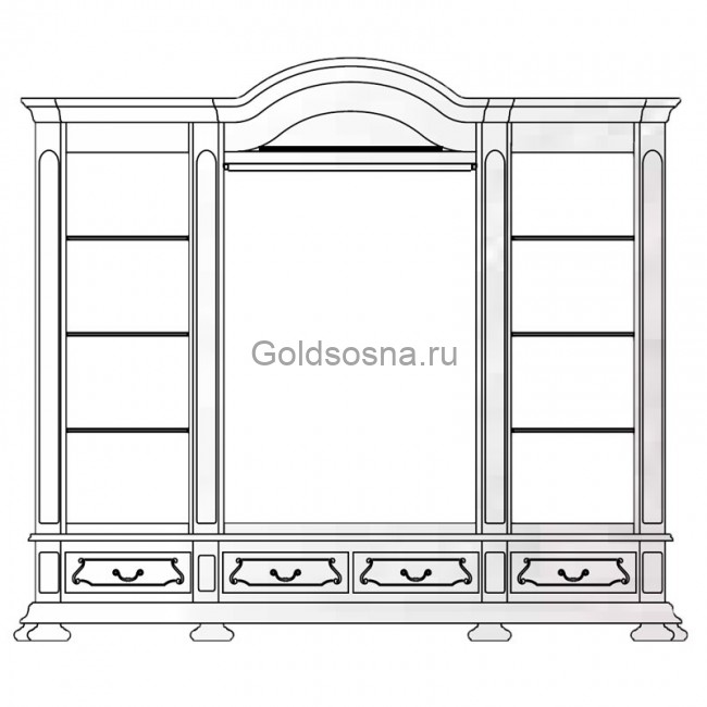 Шкаф для платья и белья Босфор-Люкс ГМ 6219Р