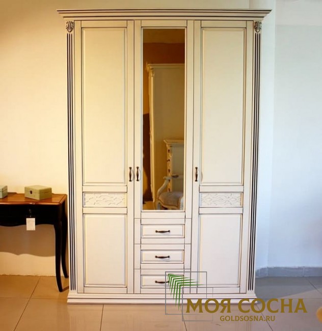 Шкаф 3-х ств. распашной (штанга слева) Верона