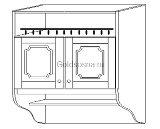 Шкаф 80 навесной (2 двери, дерево) с нишей Скайда 1 Шкаф 80 навесной (2 двери, дерево) с нишей Скайда 1