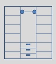 Шкаф 3-х ств. распашной (штанга в центре) Верона