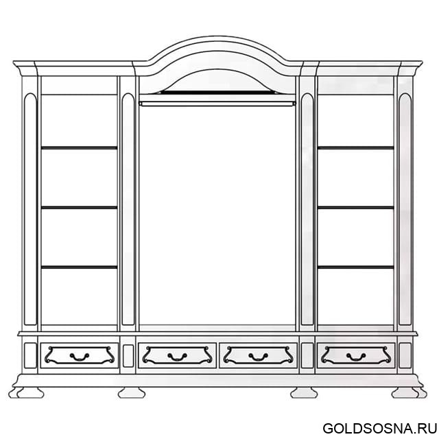 Шкаф для платья и белья Босфор-Премиум ГМ 6219 Шкаф для платья и белья Босфор-Премиум ГМ 6219