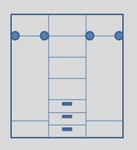 Шкаф 3-х ств. распашной (полки в центре) Верона