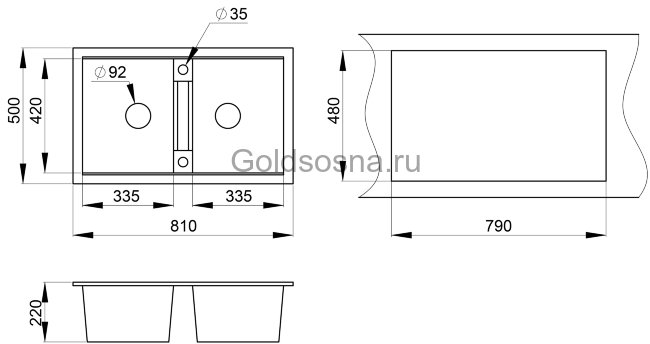 Кухонная мойка GRANULA 8101 (800мм)