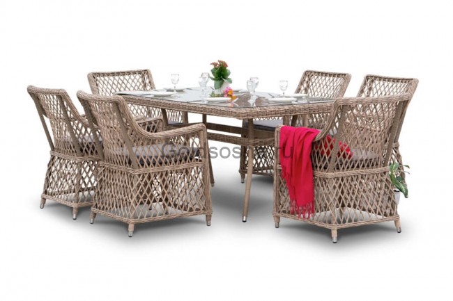 Обеденная группа Латте, соломенный цвет