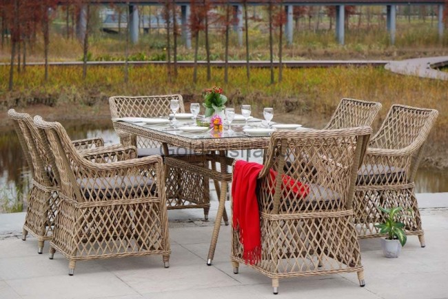 Обеденная группа Латте, соломенный цвет