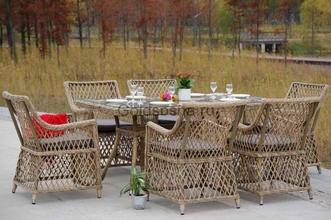 Обеденная группа Латте, соломенный цвет