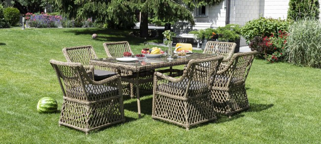 Обеденная группа Латте, соломенный цвет