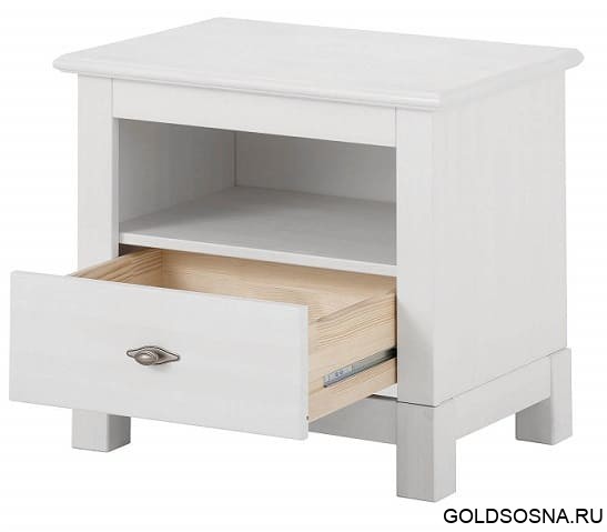 Тумба прикроватная Рауна 01 (белый воск УКВ) Тумба прикроватная Рауна 01 (белый воск УКВ)