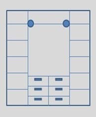 Шкаф 4-х ств. распашной (штанга по центру) Верона