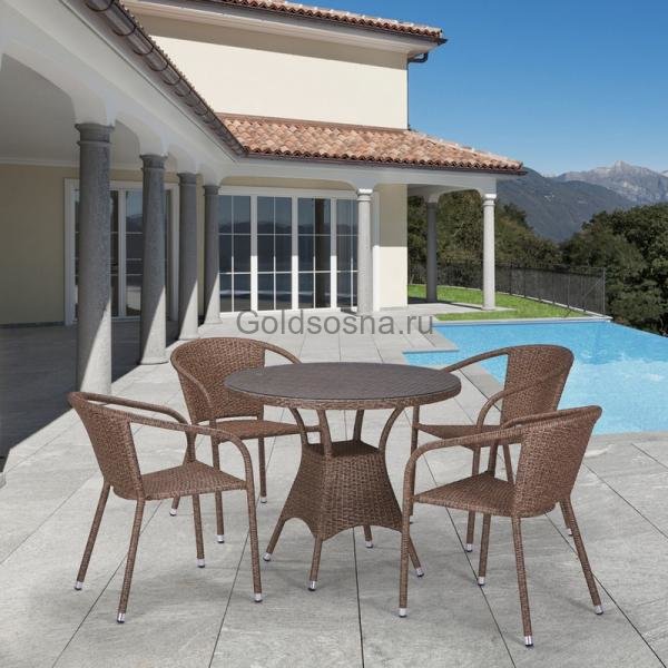 Комплект плетеной мебели из ротанга T197AT/Y137C-W56 Light brown 4Pcs