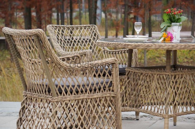 Обеденная группа Доппио, соломенный цвет