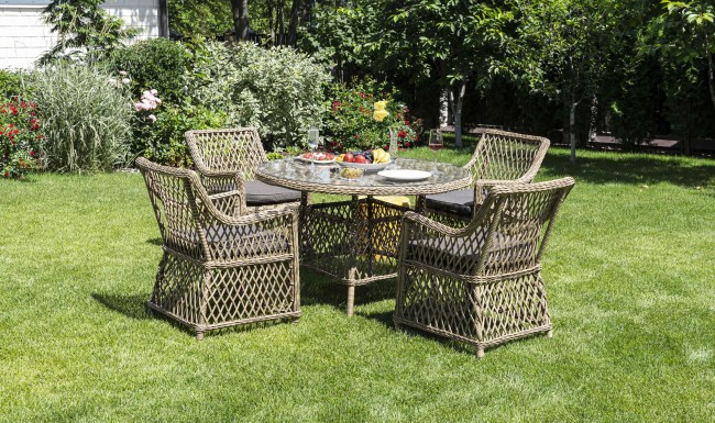 Обеденная группа Доппио, соломенный цвет