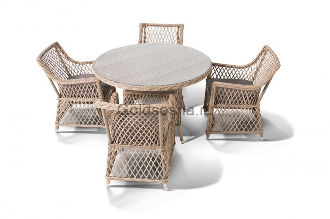 Обеденная группа Доппио, соломенный цвет