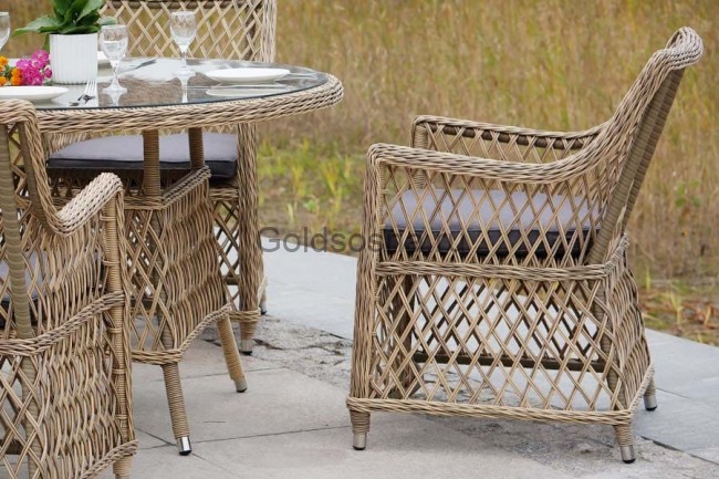 Обеденная группа Доппио, соломенный цвет