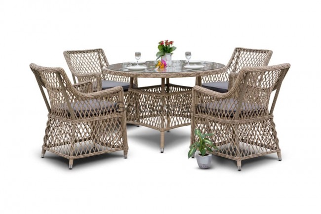 Обеденная группа Доппио, соломенный цвет