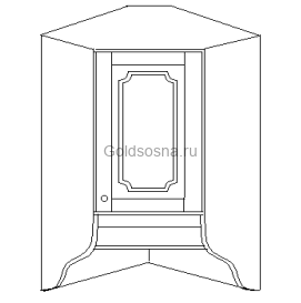Шкаф угловой навесной 60 (1 дверь, дерево) Скайда 1 Шкаф угловой навесной 60 (1 дверь, дерево) Скайда 1