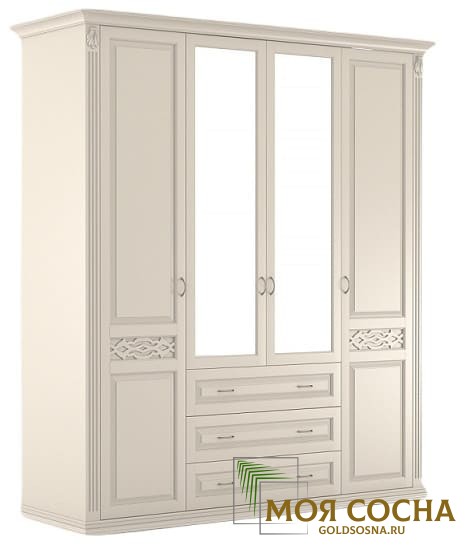 Шкаф 4-х ств. распашной (полки в центре) Верона Шкаф 4-х ств. распашной (полки в центре) Верона