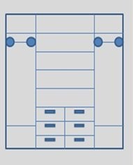 Шкаф 4-х ств. распашной (полки в центре) Верона Шкаф 4-х ств. распашной (полки в центре) Верона