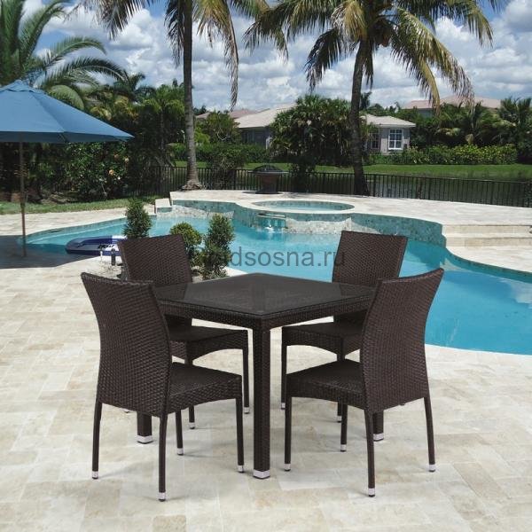 Комплект плетеной мебели из ротанга T257A/Y380A-W53 Brown 4Pcs