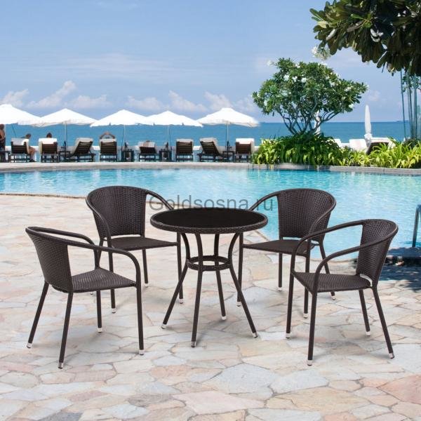 Комплект плетеной мебели T282ANS/Y137C-W53 Brown 4Pcs Комплект плетеной мебели T282ANS/Y137C-W53 Brown 4Pcs