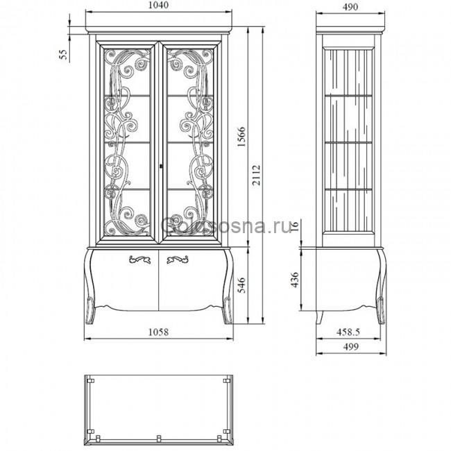 Шкаф с витриной Тэсоро ГМ 6352 Шкаф с витриной Тэсоро ГМ 6352