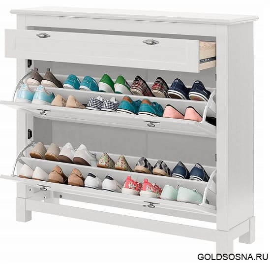 Тумба под обувь Рауна-21 (белый воск УКВ) Тумба под обувь Рауна-21 (белый воск УКВ)