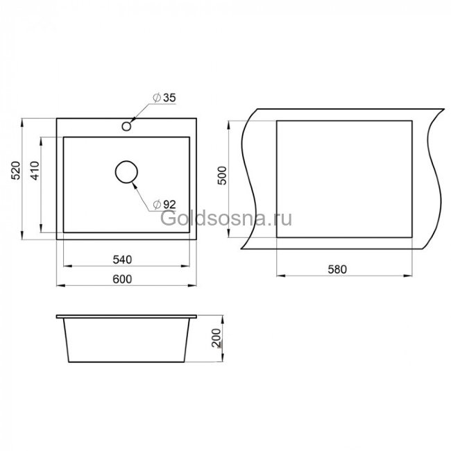 Кухонная мойка GRANULA 6001 (600) Кухонная мойка GRANULA 6001 (600)