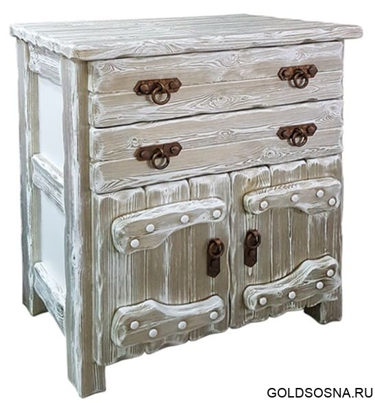Комод деревянный Барин 1 (2 ящика+2 двери) с элементами ковки