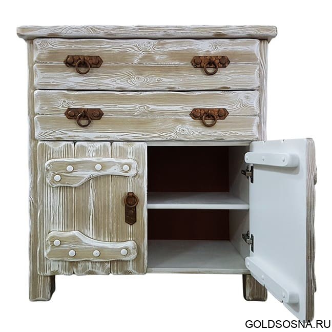Комод деревянный Барин 1 (2 ящика+2 двери) с элементами ковки