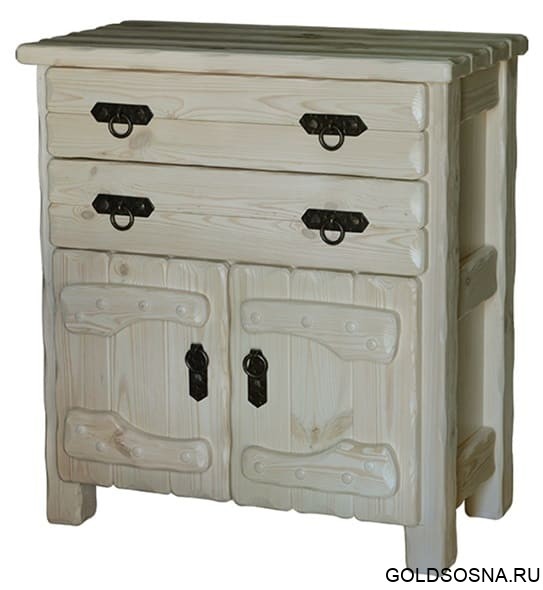 Комод деревянный Барин 1 (2 ящика+2 двери) с элементами ковки