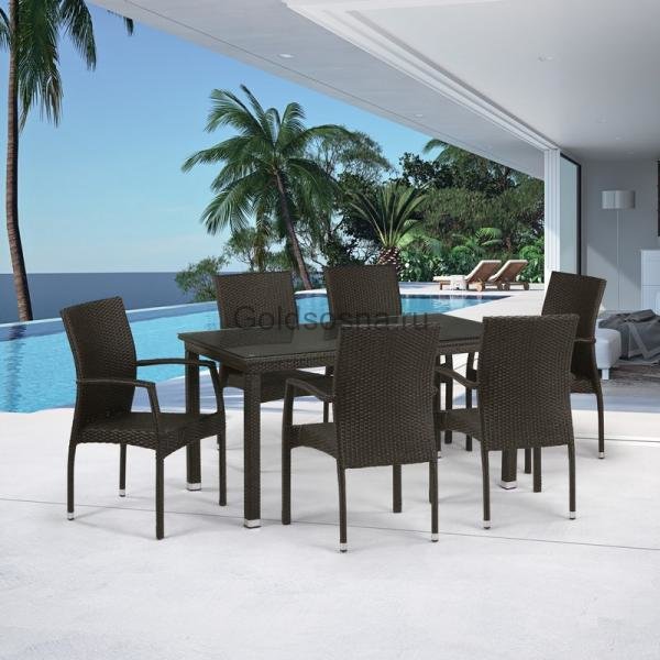 Комплект плетеной мебели из ротанга T256A/Y379A-W53 Brown 6Pcs Комплект плетеной мебели из ротанга T256A/Y379A-W53 Brown 6Pcs