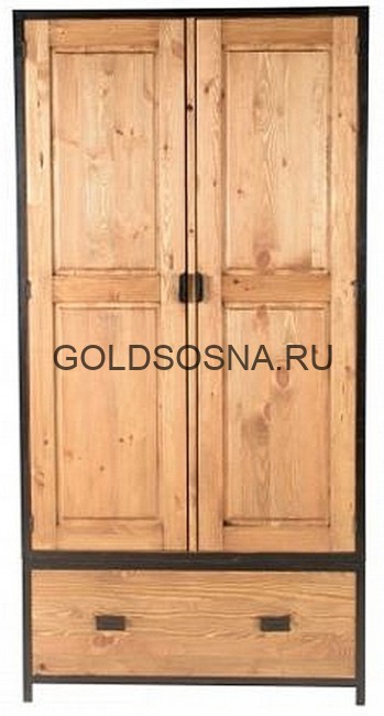 Шкаф 2-х дверный с ящиком Лофт Сити