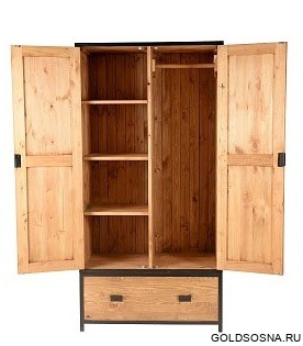 Шкаф 2-х дверный с ящиком Лофт Сити