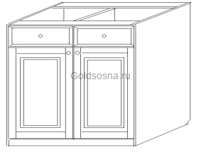 Тумба 60 (2 двери + 2 ящика) Скайда 2 Тумба 60 (2 двери + 2 ящика) Скайда 2