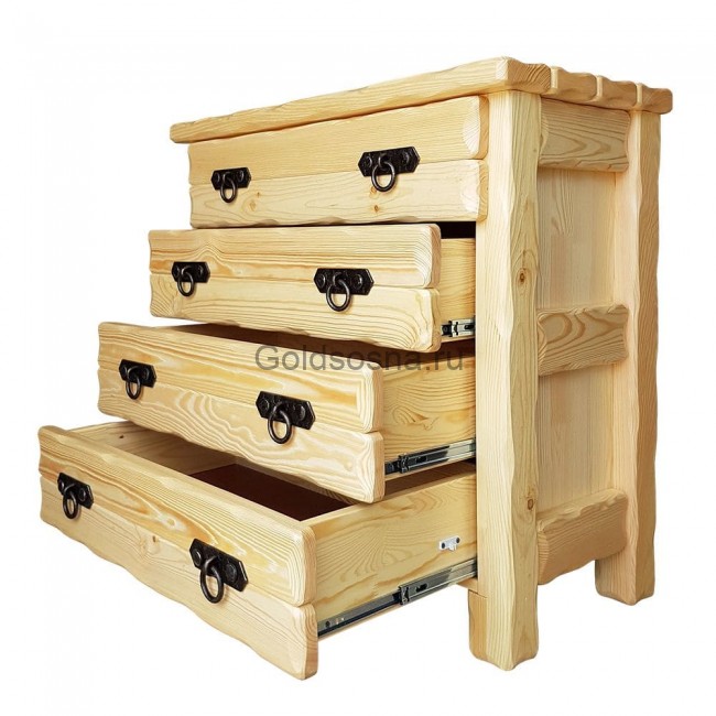 Комод деревянный Барин 2 (4 ящика) с элементами ковки Комод деревянный Барин 2 (4 ящика) с элементами ковки