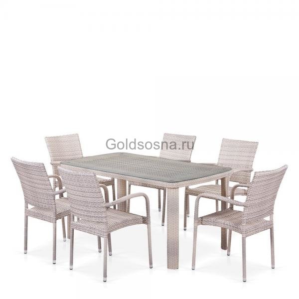 Комплект плетеной мебели из ротанга T51A/Y376-W85-150x85 6Pcs Latte