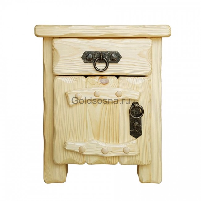 Тумбочка Аленушка 2 (ящик+дверь) с элементами ковки Тумбочка Аленушка 2 (ящик+дверь) с элементами ковки