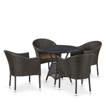 Комплект плетеной мебели из ротанга T707ANS/Y350-W53 4Pcs Brown