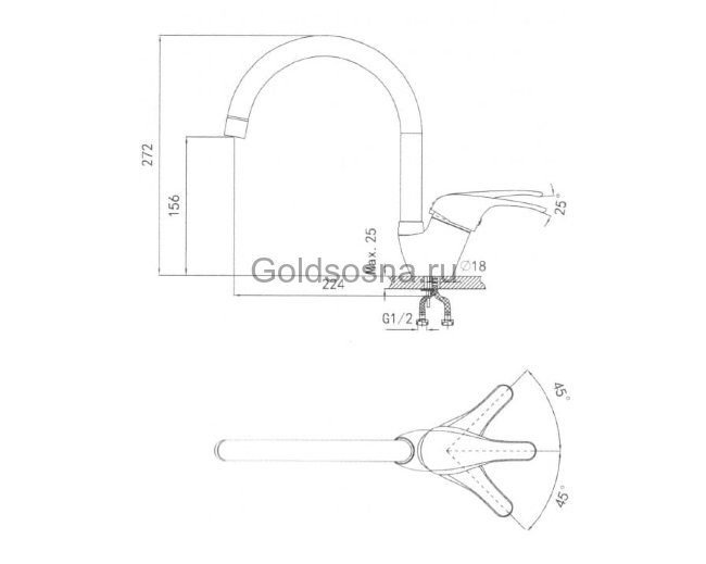 Кухонный смеситель GRANULA 1024