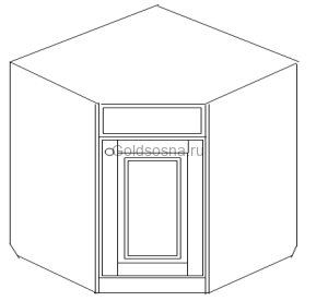 Тумба угловая 84 (1 дверь + декор. планка) Скайда 2