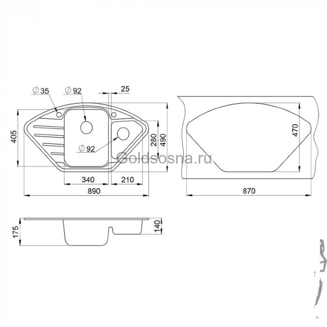 Кухонная мойка GRANULA 9101 (800) Кухонная мойка GRANULA 9101 (800)