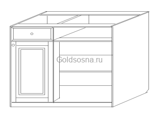 Тумба под угол 100 (1 дверь + 1 ящик) л/п Скайда 2 Тумба под угол 100 (1 дверь + 1 ящик) л/п Скайда 2