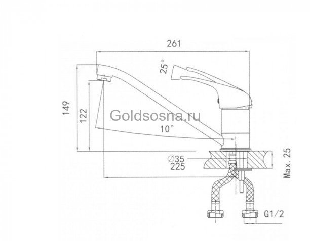 Кухонный смеситель GRANULA 1023 Кухонный смеситель GRANULA 1023