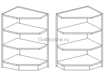 Тумба угловая концевая 30 открытая л/п Скайда 2