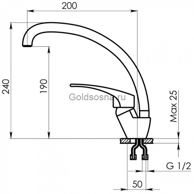 Кухонный смеситель GRANULA ST 03 Кухонный смеситель GRANULA ST 03