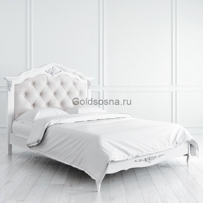 Кровать двуспальная Silvery Rome с мягким изголовьем Кровать двуспальная Silvery Rome с мягким изголовьем