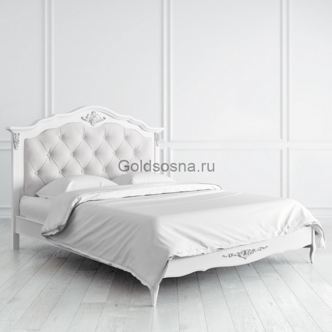 Кровать двуспальная Silvery Rome с мягким изголовьем Кровать двуспальная Silvery Rome с мягким изголовьем