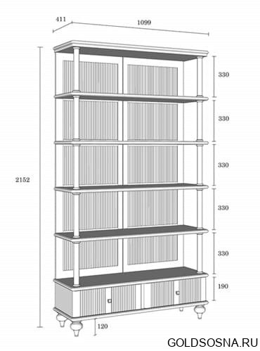 Шкаф книжный Рандеву 110 (202)