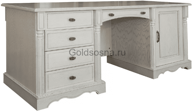 Стол письменный Паола 2171 двухтумбовый (молоко)
