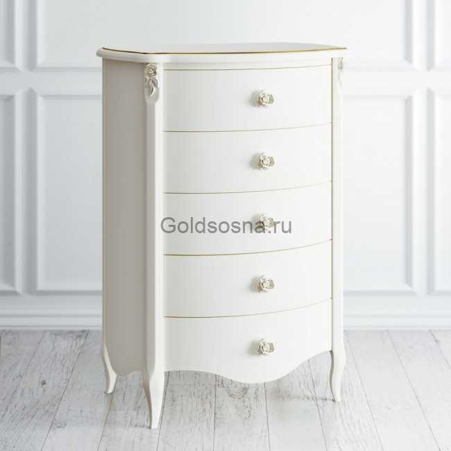 Комод высокий 5 ящиков Opera Rose